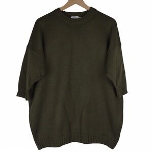 EXPRESS Vintage Sweater Oversized London 1987 Edition Olive 3/4 Sleeves Size 2